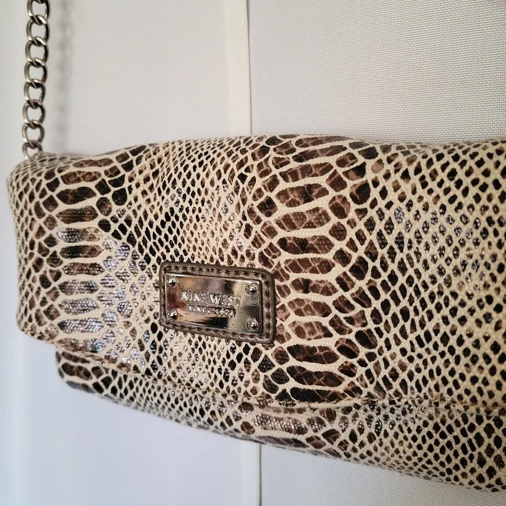 Snake print cross body bag